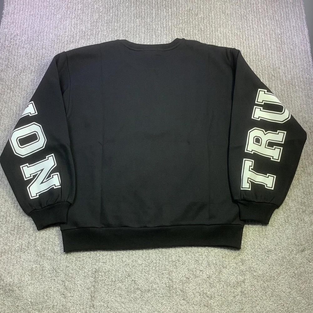 True Religion BF Crew Neck Fashion Pullover Sweatshirt Jet Black XL NWT‎